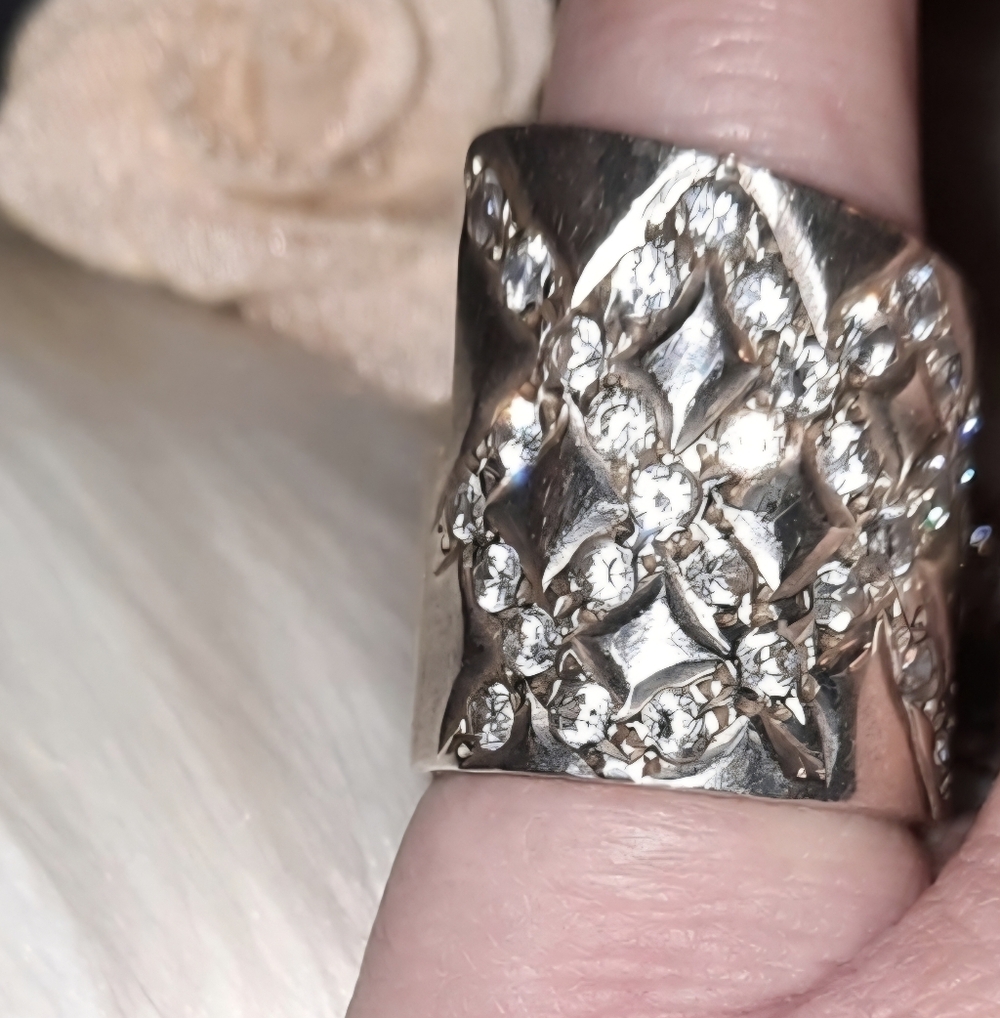 Solid 925  bypass Geometric cigar band ring stamped 925 sterling silver